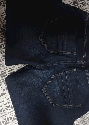 Lacivert Baskılı Kadın Denim Pantolon - Görsel 2