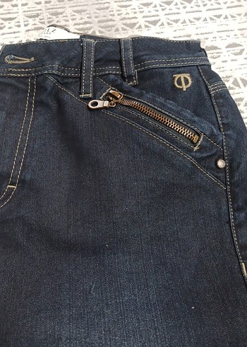 Lacivert Baskılı Kadın Denim Pantolon - Görsel 4