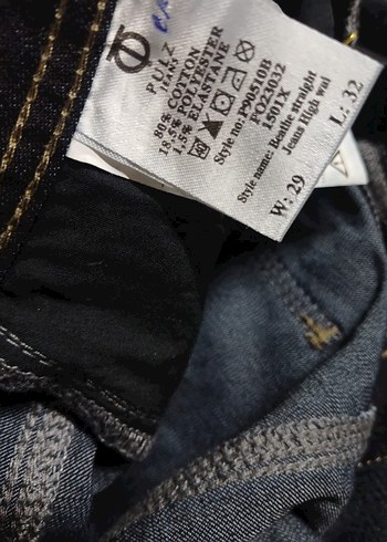 Lacivert Baskılı Kadın Denim Pantolon - Görsel 5