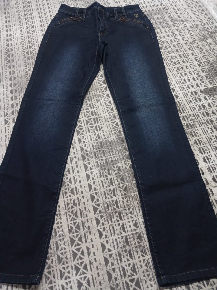 Lacivert Baskılı Kadın Denim Pantolon - Görsel 3