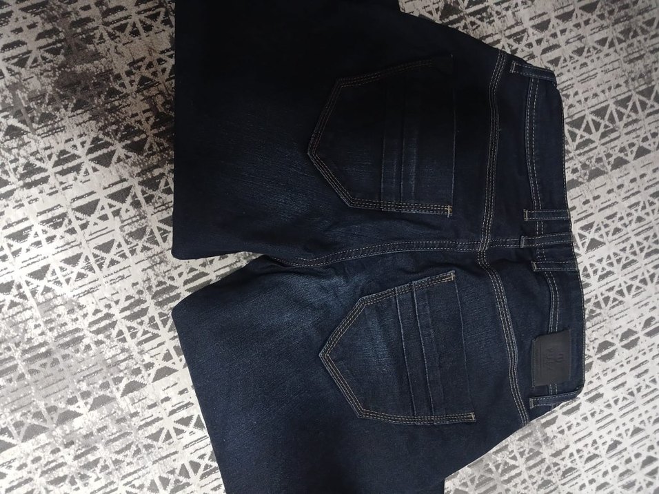 Lacivert Baskılı Kadın Denim Pantolon - Görsel 2