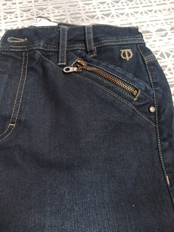 Lacivert Baskılı Kadın Denim Pantolon - Görsel 4