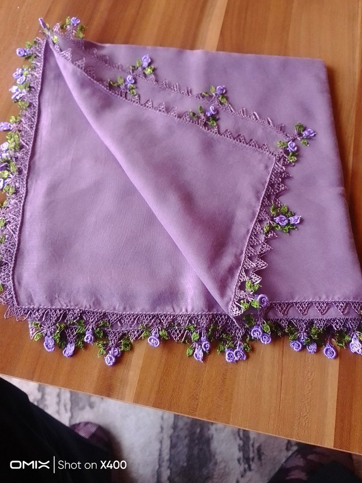 Cenk yazma iğne oyası sıfır çeyizlik el emeği renk sirke renk - Görsel 3