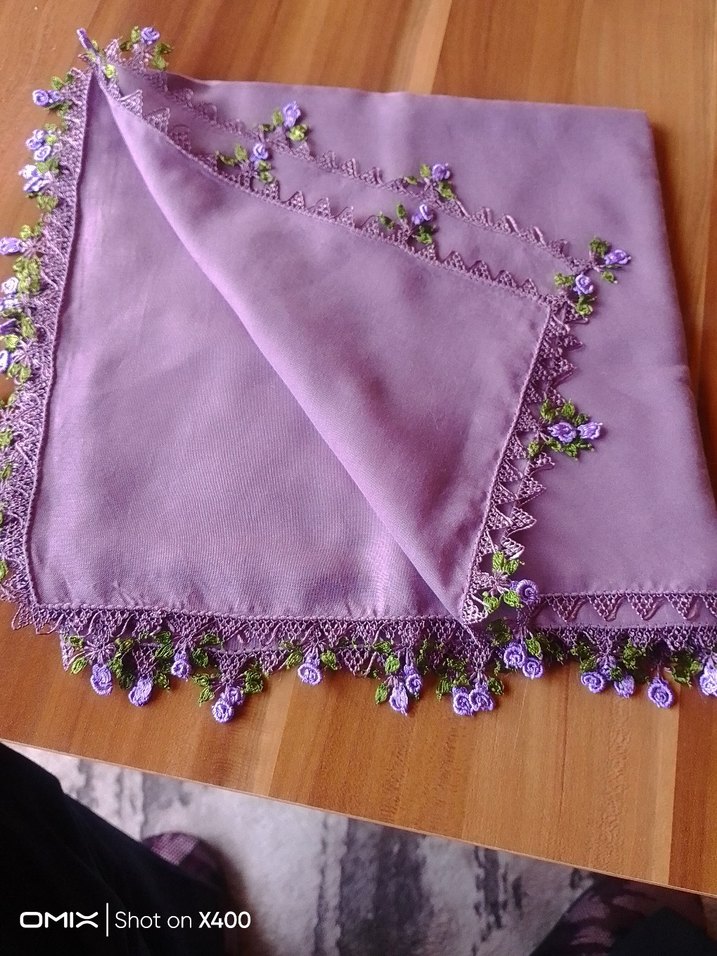 Cenk yazma iğne oyası sıfır çeyizlik el emeği renk sirke renk - Görsel 2