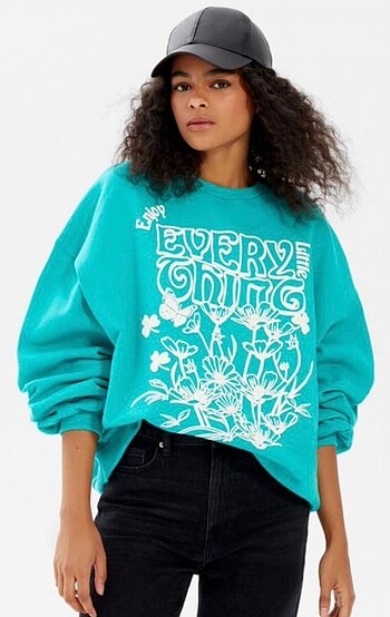 Bershka Turkuaz Sweatshirt