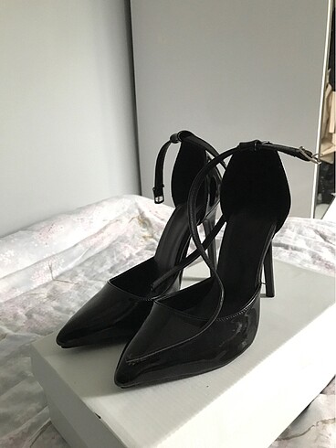 Nine West Siyah topuklu ayakkabi 10 cm