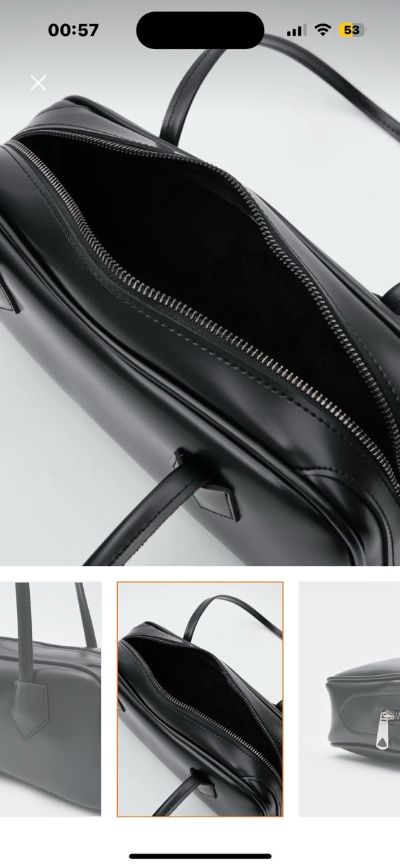 Siyah rugan uzun saplı  baget  Çanta - Görsel 2