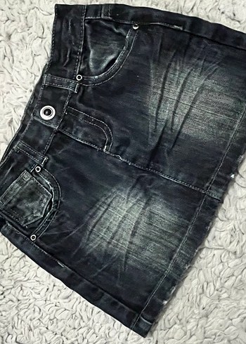 Zara 5 Yas Kiz Cocuk Koyu Siyah Denim Mini Etek