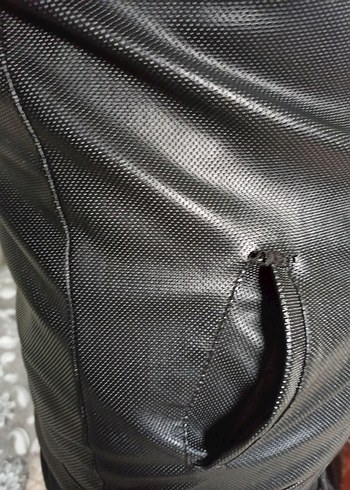 Siyah Deri Biker Ceket, Fermuarlı, Günlük - Görsel 4