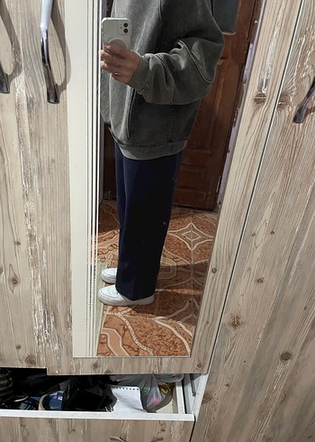 Lacivert Rahat Kesim Hamile Kot Pantolon - Görsel 4