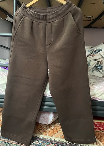 Kahverengi Rahat Kesim Eşofman Altı - Görsel 5