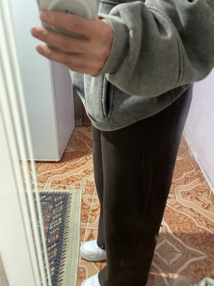 Kahverengi Rahat Kesim Eşofman Altı - Görsel 2