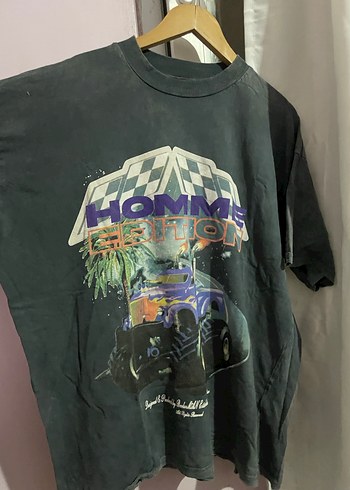 Erkek Antrasit Baskılı Denim Tişört - Görsel 5