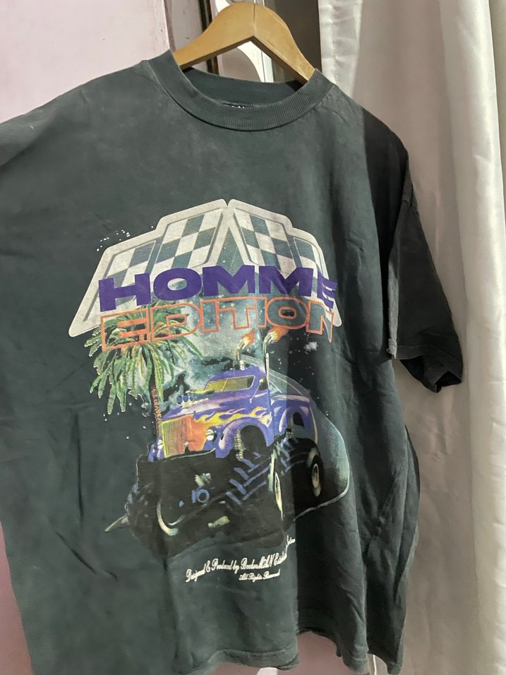 Erkek Antrasit Baskılı Denim Tişört - Görsel 4