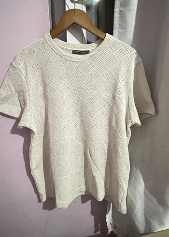 Erkek Beyaz Denim Kısa Kollu Tişört - Görsel 4