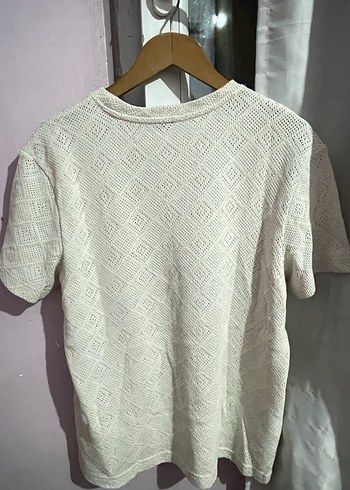 Erkek Beyaz Denim Kısa Kollu Tişört - Görsel 6