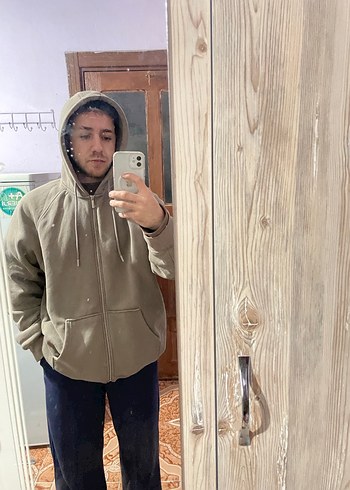 kahverengi Kapüşonlu Erkek Sweatshirt - Görsel 2