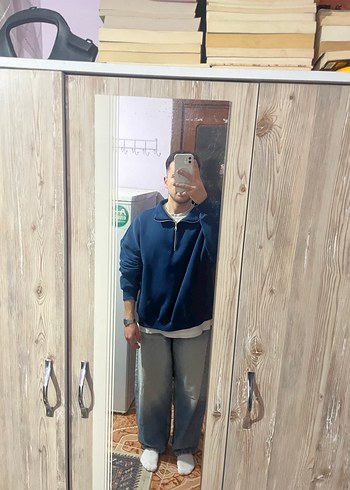 Fermuarlı Erkek Sweatshirt - Görsel 2