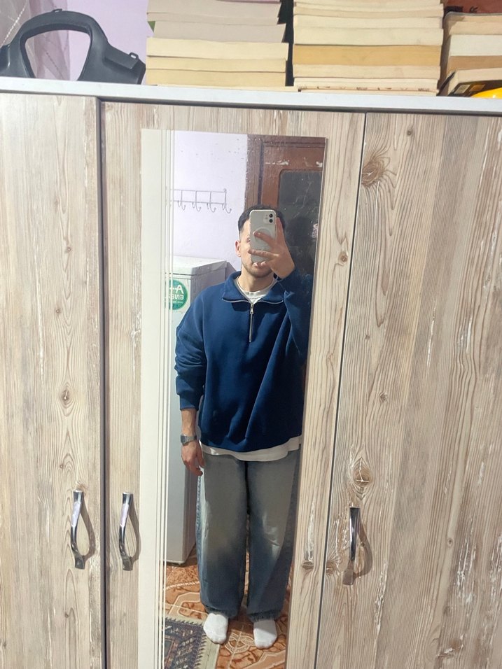 Fermuarlı Erkek Sweatshirt - Görsel 2