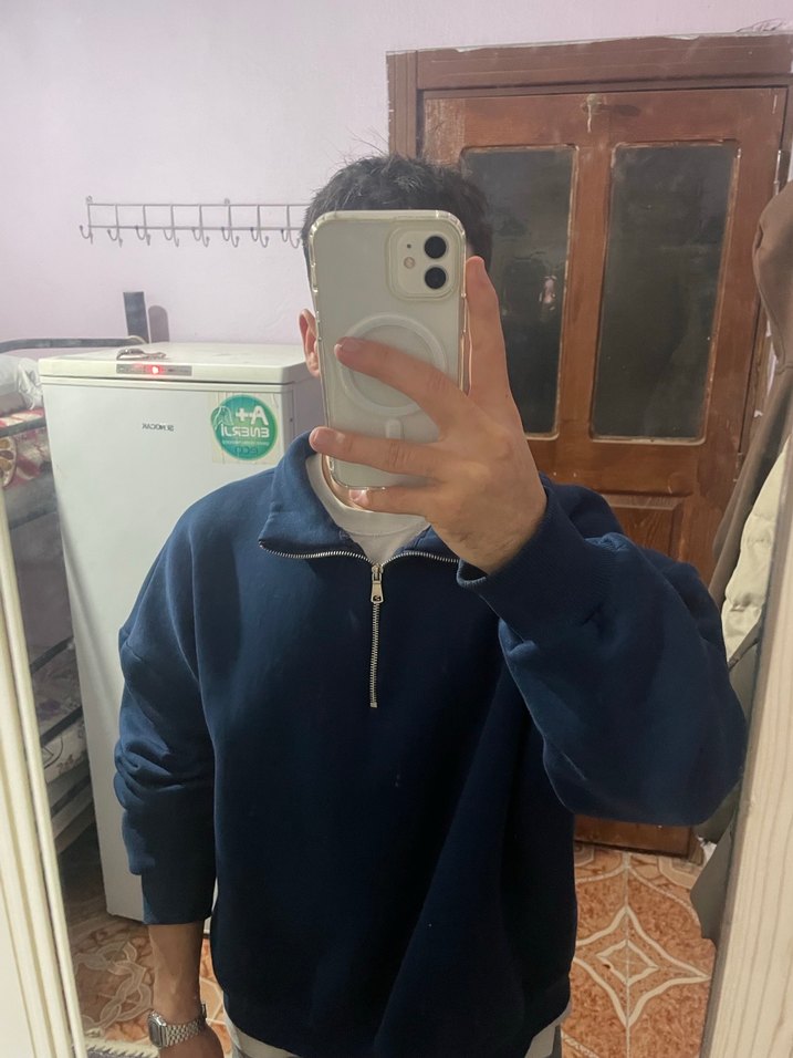 Fermuarlı Erkek Sweatshirt - Görsel 4