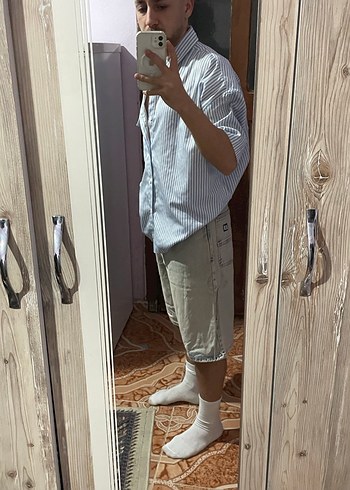 Uzun kot şort - Görsel 2