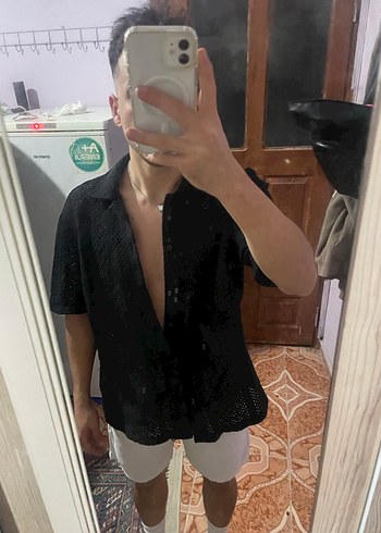 Siyah Erkek Kısa Kollu Gömlek - Görsel 4