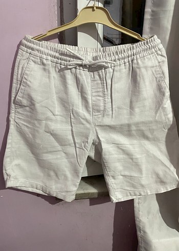 Erkek Beyaz Midi Pamuklu Şort - Görsel 5