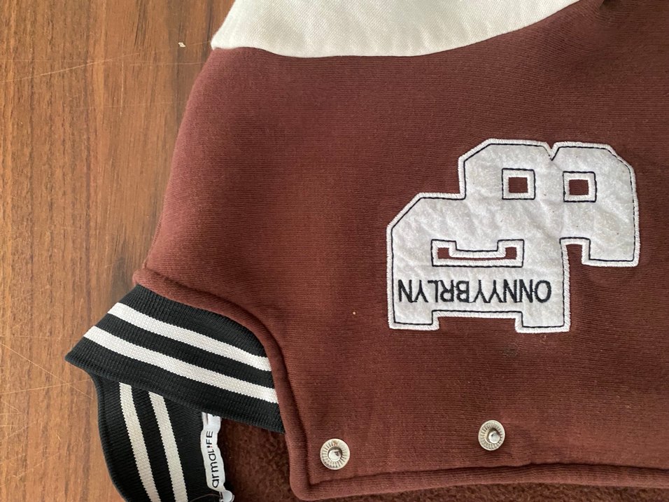 Düğmeli Kahverengi Beyaz  kolej  Ceket - Görsel 2