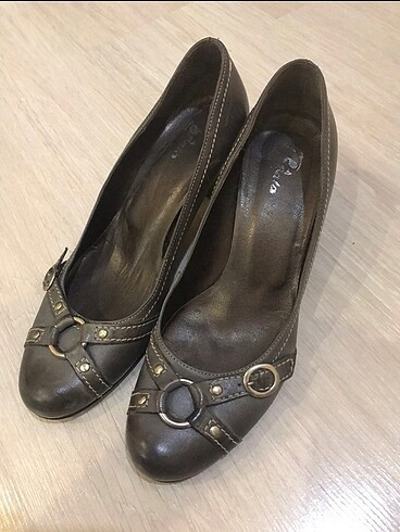 Deri topuklu ayakkabi - Görsel 2