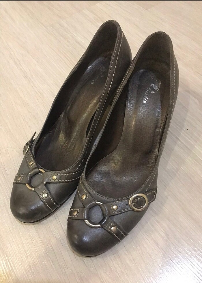 Deri topuklu ayakkabi - Görsel 2