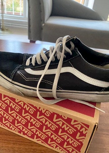 Siyah Bağcıklı Vans erkek  Spor Ayakkabı - Görsel 6