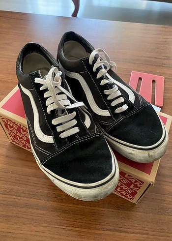 Siyah Bağcıklı Vans erkek  Spor Ayakkabı - Görsel 2