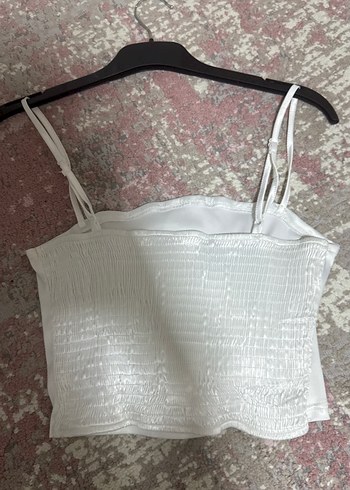 Zara Çiçek Detaylı Beyaz Straplez Bustiyer