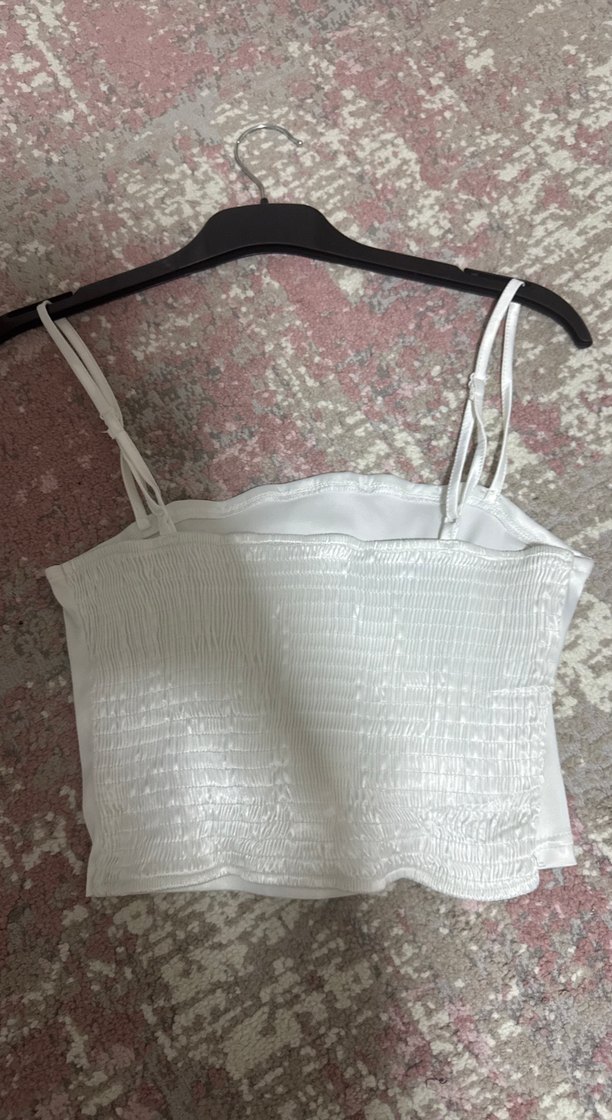 Çiçek Detaylı Beyaz Straplez Bustiyer - Görsel 2