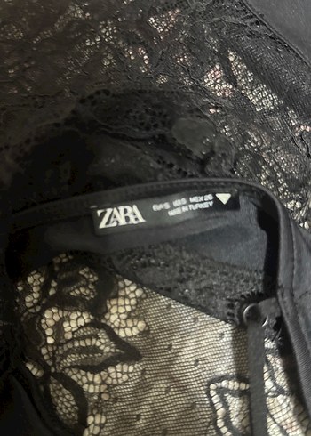 s Beden siyah Renk Zara Dantel Detaylı Siyah bluz