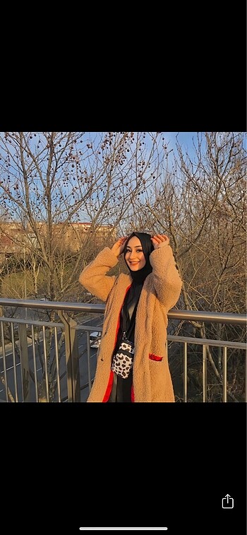 m Beden camel Renk Peluş kürk mont