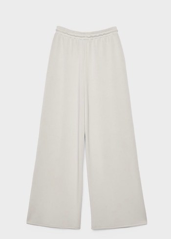 Bej Gri Kadın Bol Kesim Midi Kumaş Pantolon - Görsel 2