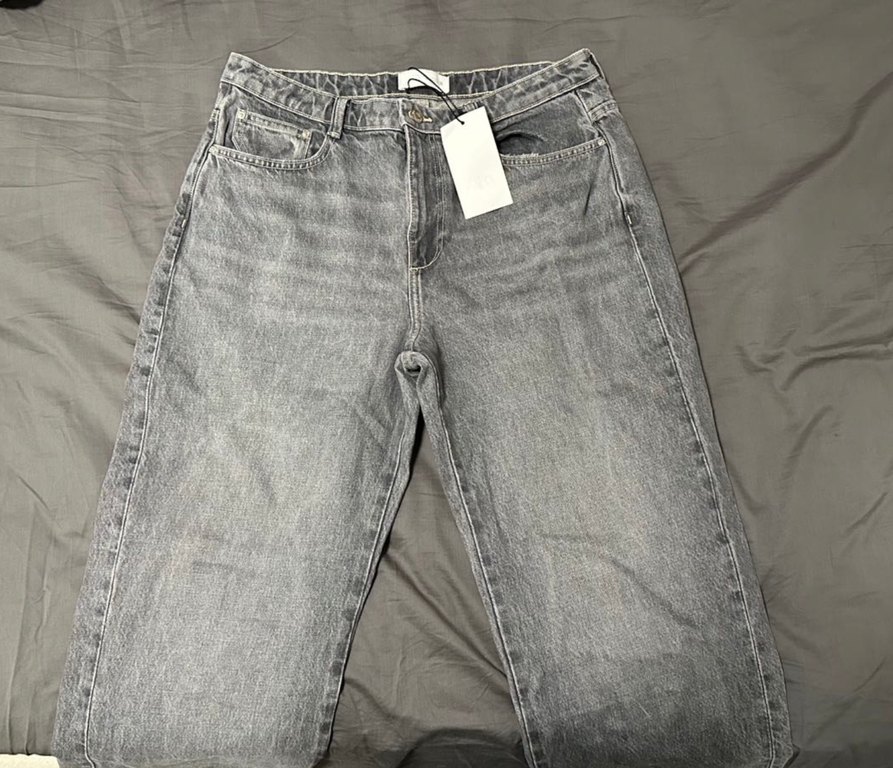 Gri Batik Desenli Kadın Kot Pantolon - Görsel 2