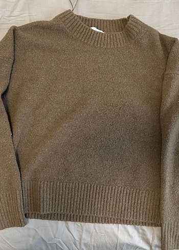 Kahverengi Örgü Kadın Kazak - Görsel 2