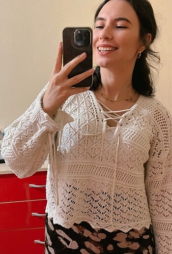s Beden ten rengi Renk Ajurlu bluz