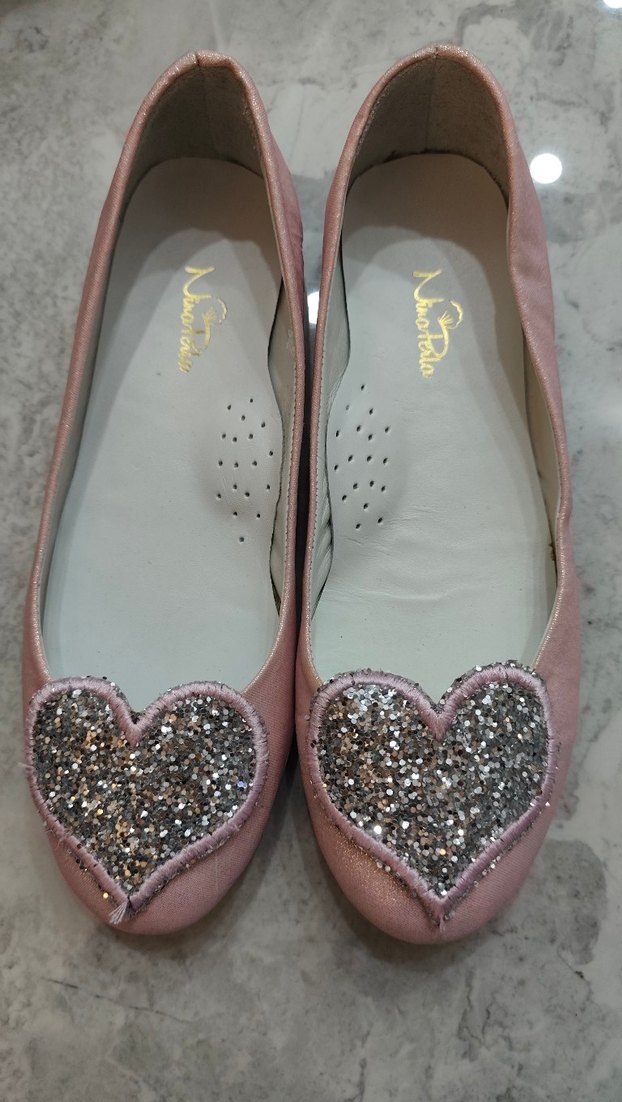 Pembe Parlak Kalp Detaylı  Babet - Görsel 2