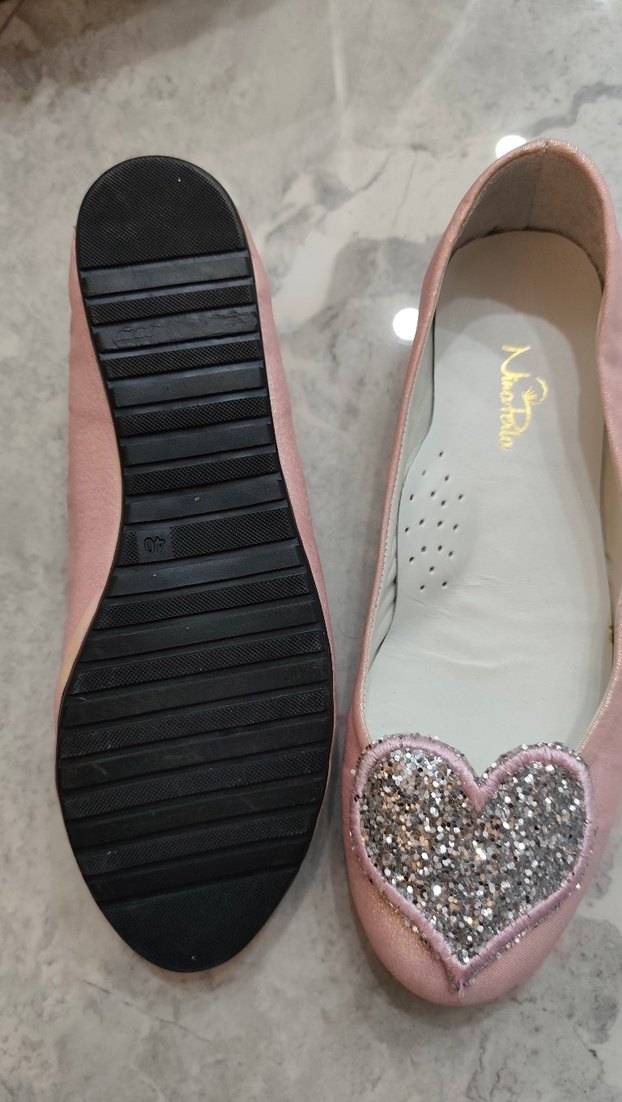 Pembe Parlak Kalp Detaylı  Babet - Görsel 3