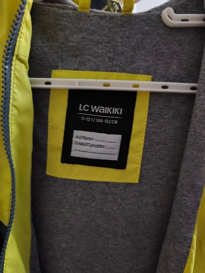 Erkek Çocuk Sarı Gri Fermuarlı Yağmurluk - Görsel 3