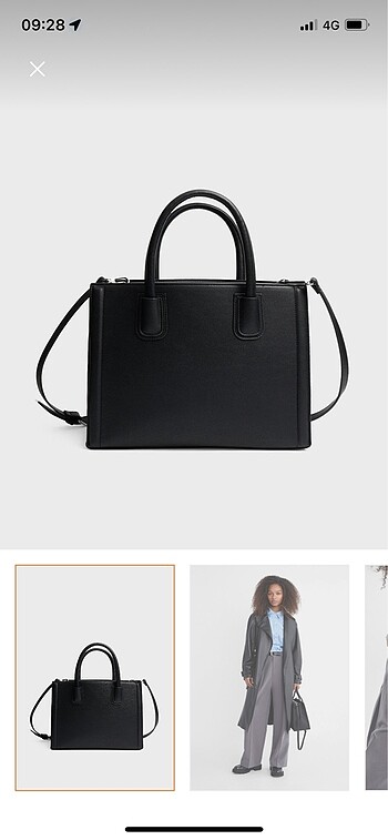 Stradivarius sert tote çanta