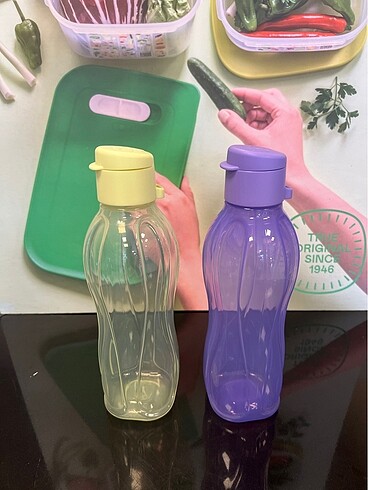 Beden mor Renk Tupperware eko şişe 500ml 2 li