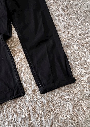 xl Beden Kadın Siyah Bol Kesim Midi Kot Pantolon