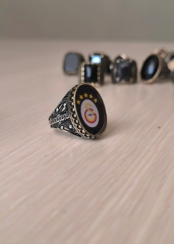 Galatasaray Logolu Siyah Erkek Yüzük