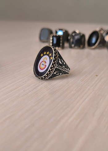  Galatasaray Logolu Siyah Erkek Yüzük