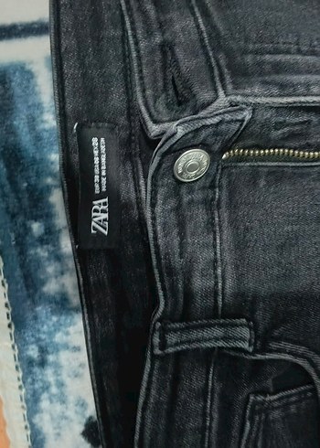 Gri Fermuarlı Kadın Denim Pantolon
