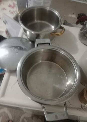 Gri Paslanmaz Çelik Tencere 2adet - Görsel 2